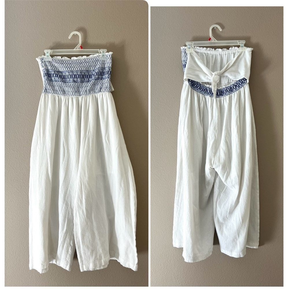 FATE Embroidered Smock Tie Back Jumpsuit